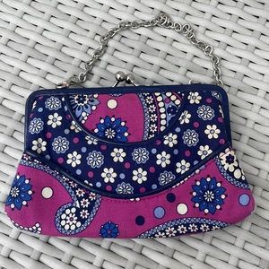 Vera Bradley Boysenberry Convertible Kiss Lock Mini-Clutch/ Purse/Wallet